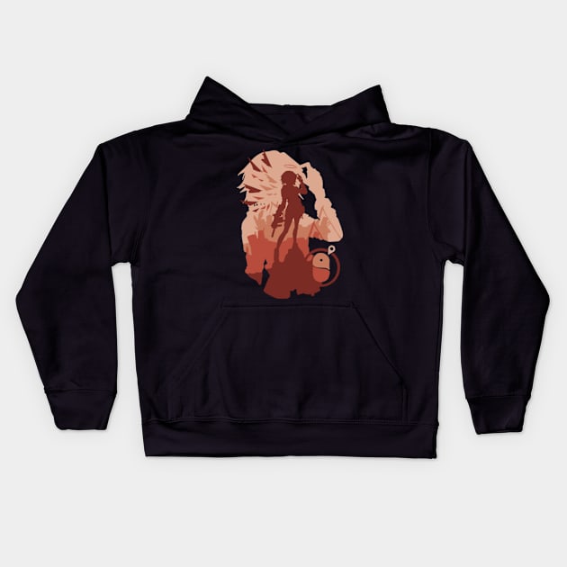 Exusiai Minimalist Silhouette Art Kids Hoodie by Animangapoi